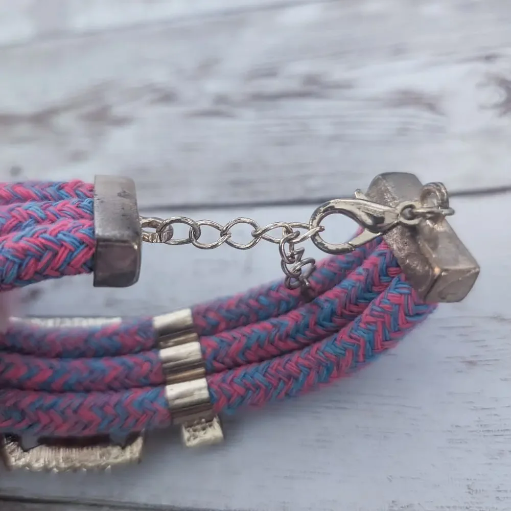Multi Color Chunky Clasp Bracelet - Fair Condition